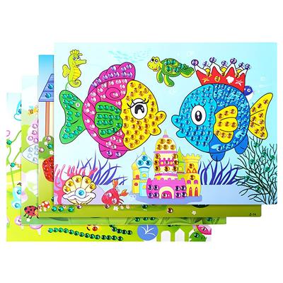 4 Stück Kinder DIY Diamantaufkleber Handgemacht Kristallklebepaste Malerei Mosaik Puzzle Spielzeug Zufällige Farbe Kinderaufkleber Geschenk TMZ