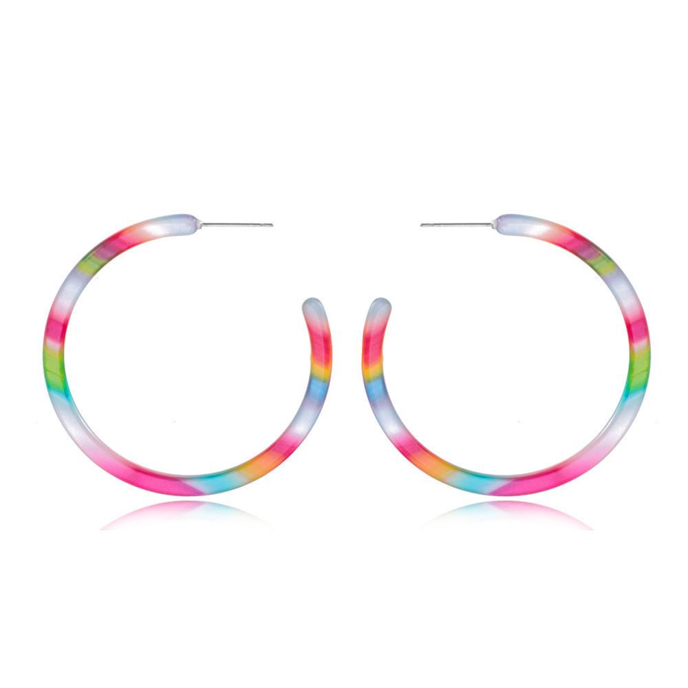 Earrings Acrylic Stylish With Colorful Geometric Design Trendy Fashion Jewelry
