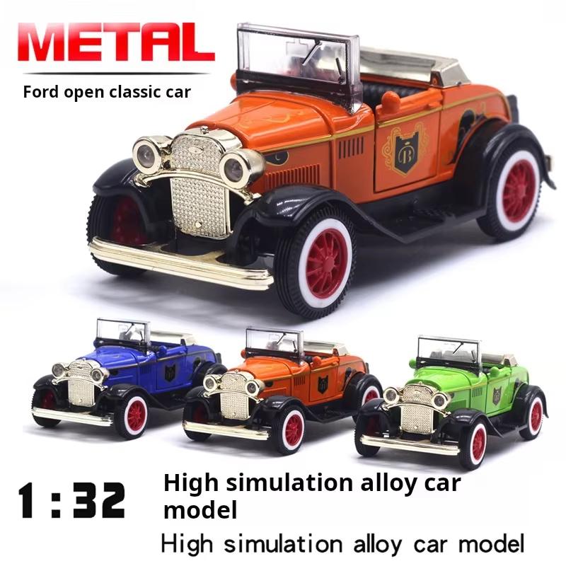 1:32 Klassisches Ford Oldtimer-Modellauto aus Metall, Cabriolet, Geschenk für Kinder