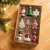 1 set of glass shaped balls, old man snowman snowflake mold balls, Christmas tree creative pendants, Christmas tree decoration pendants,