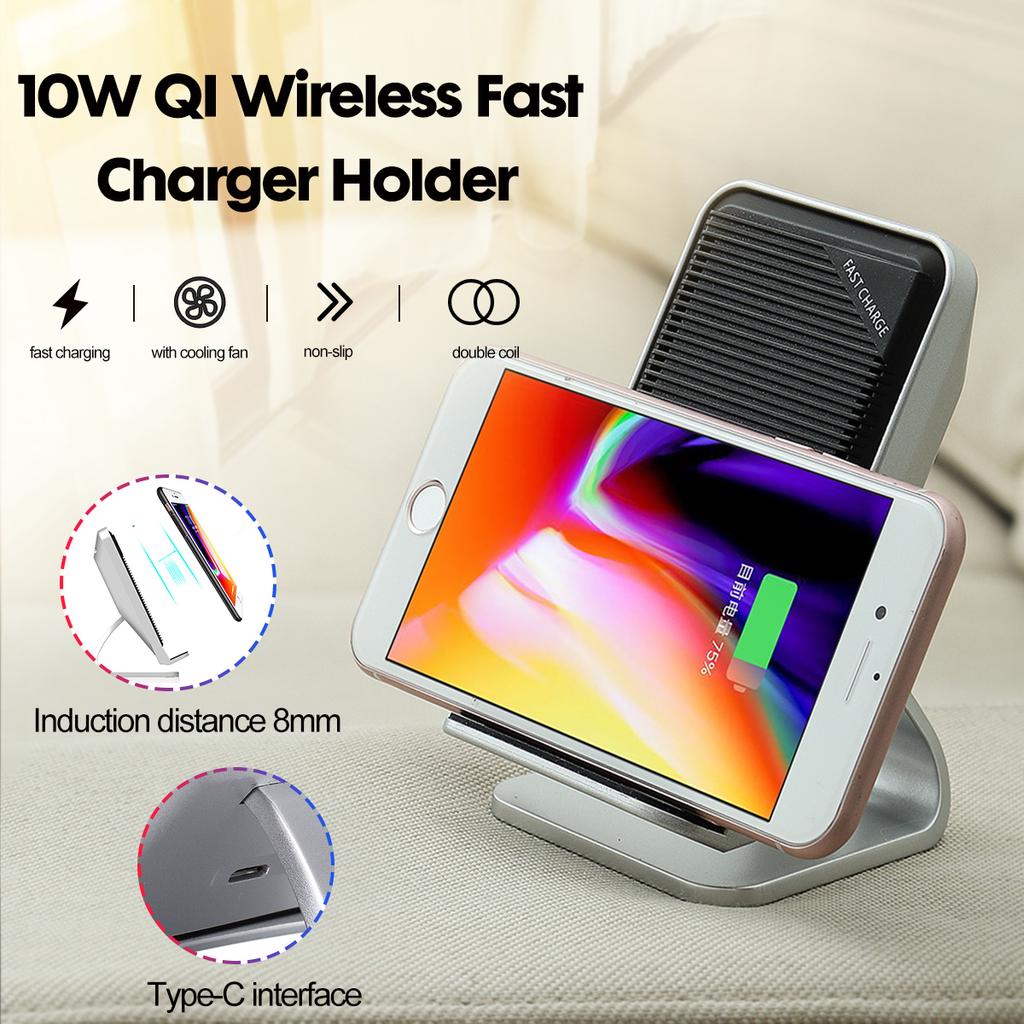 10W Qi Wireless Charger Stand Holder Fast Wireless Charging Station Phone Charger Type C Home USB 10W Qi Wireless Charger Stand Holder Fast Wireless Charging Station Phone Charger Type C Home USB