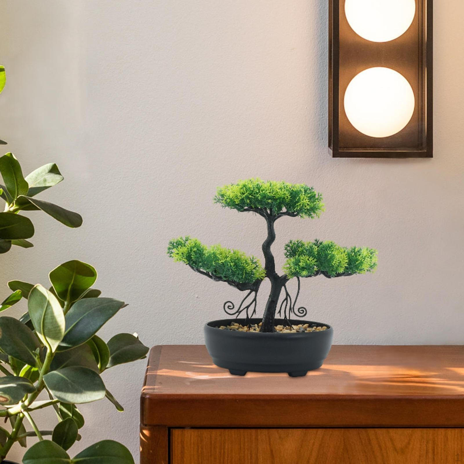 

Artificial Bonsai Tree Indoor Fake Plants with Pots Small for