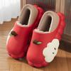 Women's Winter Cartoon Apple Cotton Slippers: Indoor Plush, Warm, Waterproof, Non-Slip Shoes
