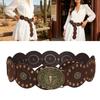 Adjustable Waist Belt Ethnic Style PU Leather Waist Belt With Chinese Knot Design Metal Buckles for Party