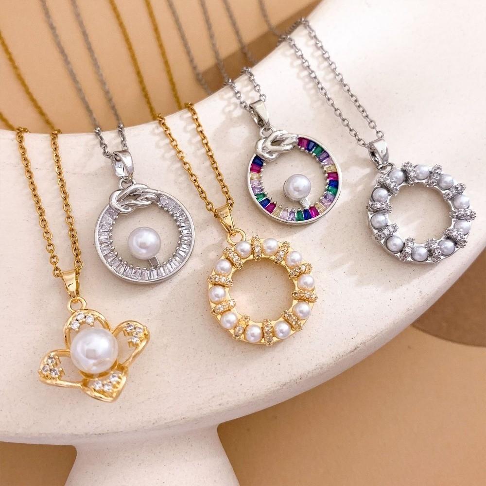 Pearl Ring Necklace for Women Clothing Accessories Sweater Chain Neck Chain  Valentine's Day gift