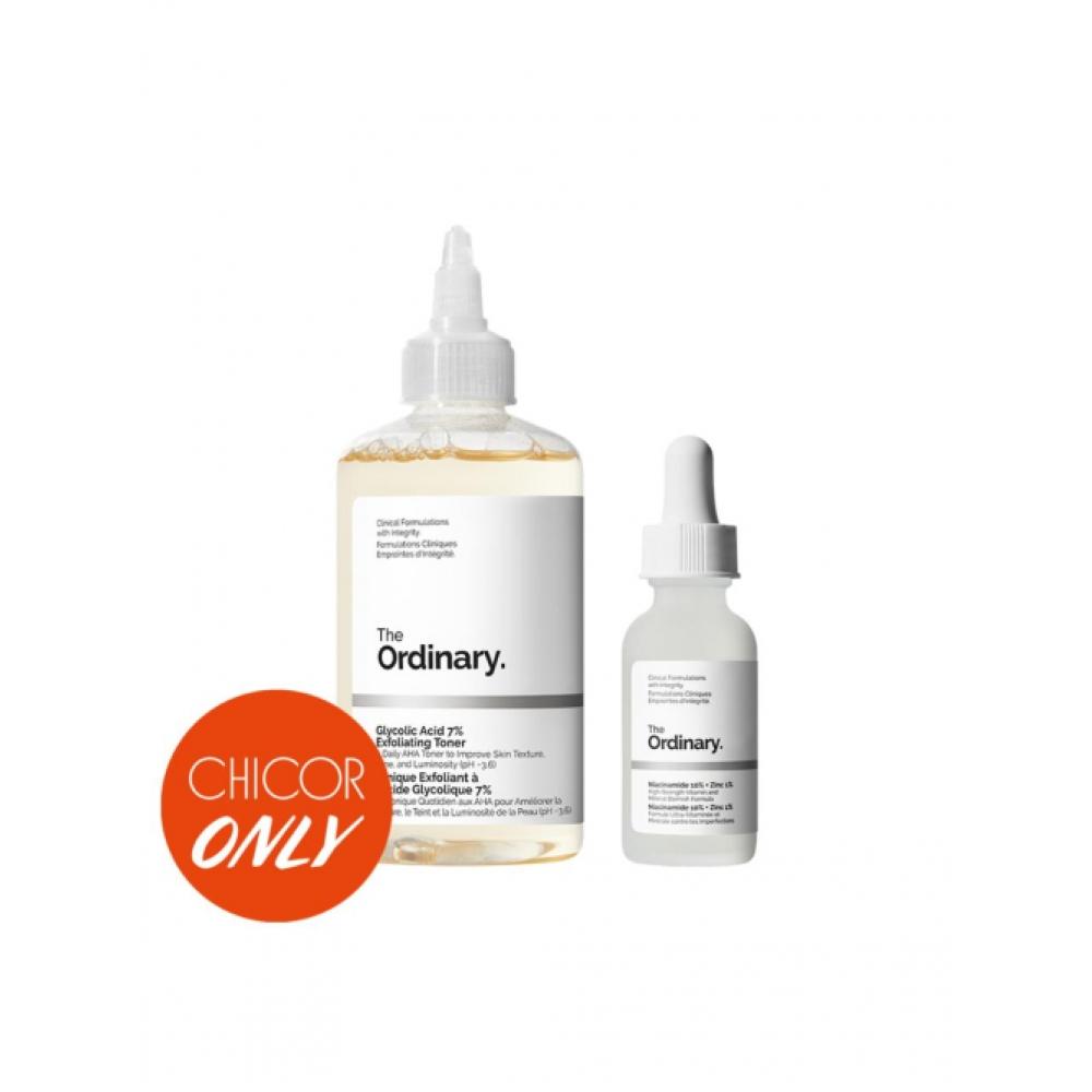 THE ORDINARY Duo Kontrolujące Pory Kwas Glikolowy + Niacynamid