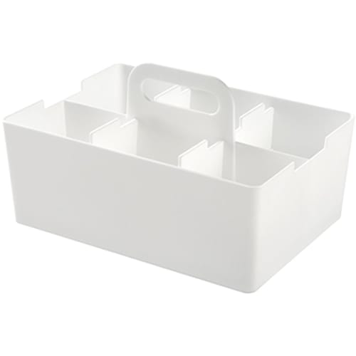 JEJ Astage Storage Box, Desk Tote, Stackable Desk Organizer, Made in Japan, White, 26cm W x 18.8cm D x 14.5cm H