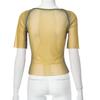 Haut Y2k à imprimé de lettres T-shirts graphiques transparents pour femmes Vêtements Manches courtes Esthétique Ropa De Mujer Moulant Sexy Streetwear