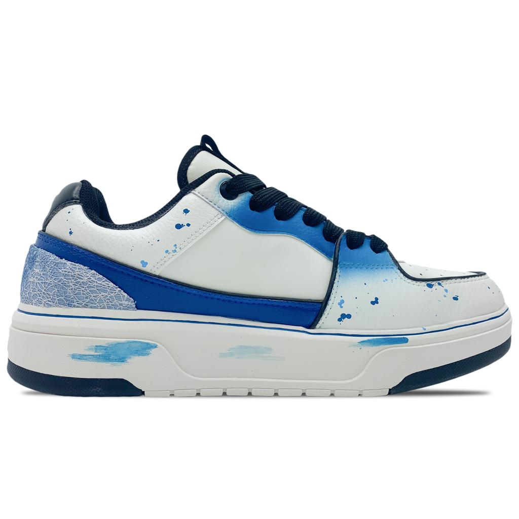 MLB Chunky Liner Abrasion Resistant, Height Increasing, Quick Dry Low Top Skateboard Shoes Unisex Blue White 3ASXCA12N-50WHS(Team188-)