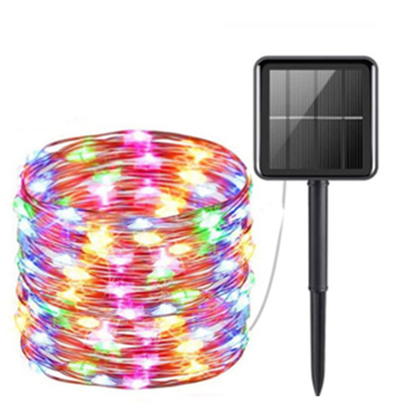 Solar String Lights Garland Christmas Decorative 8 Modes Fairy Lights Copper Wire For Outdoor Wedding Homes Party Garden