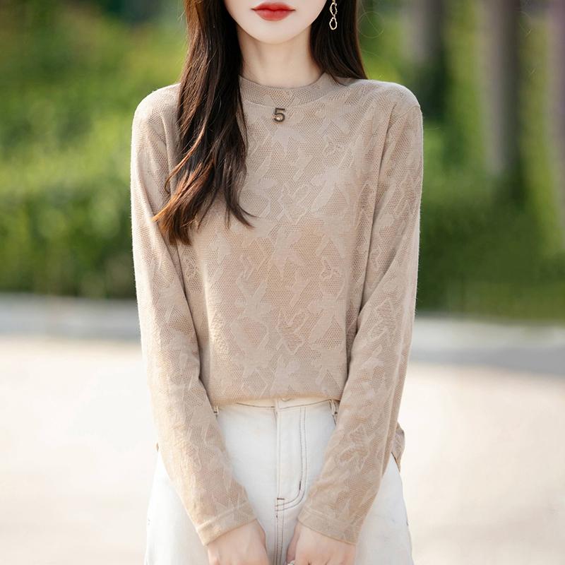 Lettvektsgenser for kvinner - 50 % Mulberry Silke & Polyester-blanding, pustende fritidsgenser