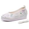 Fashion Inner Height Increasing Wedge Shoe Women Ethnic Style Retro Chinese  Round Head Hanfu Wedding Shoes