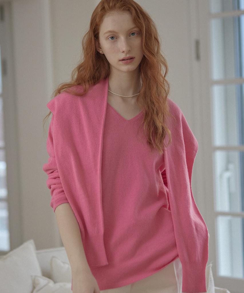NONLOCAL Wholegarment Shawl - Pink