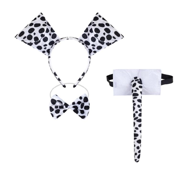 3/4/7Pcs Dalmatian Puppy Costume Set Animal Fancy Dress Costume Kit Accessories for Christmas Halloween Cosplay Party