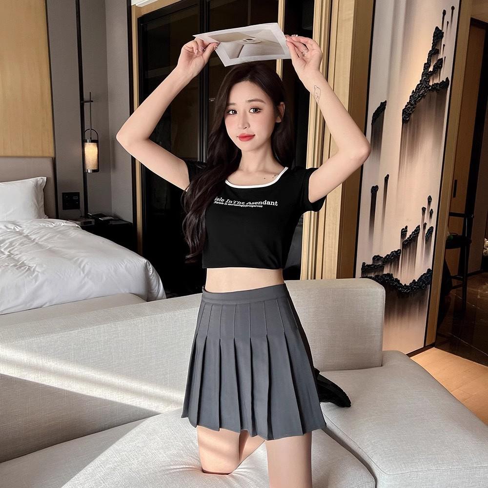 White Pleated Skirt for Women High-waisted A-line Slimming Skirt Spring Autumn Winter Summer Petite Casual All-match Versatile Short Skirt