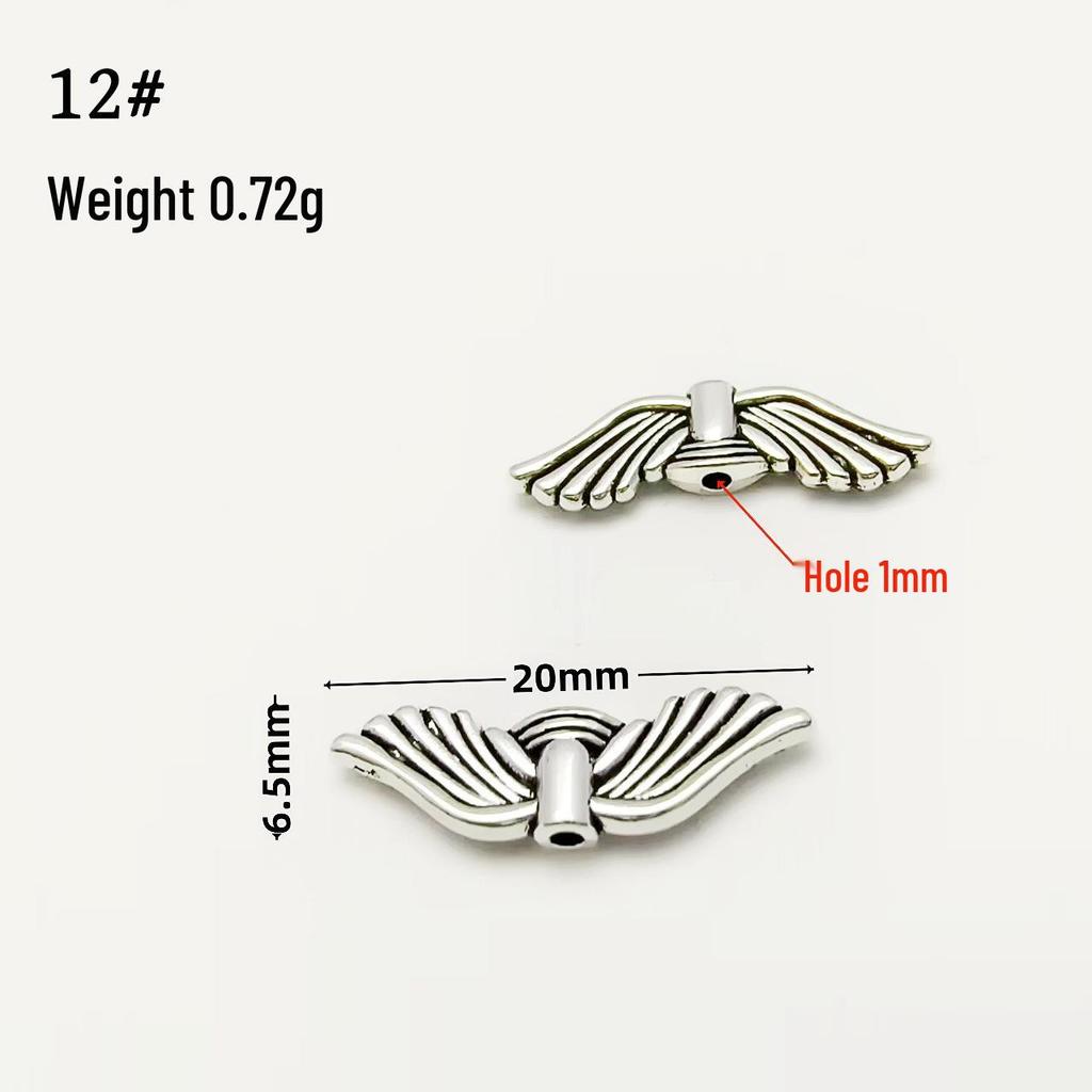 Tibetan Silver Angel Wing & Butterfly Feather Beads for Handmade Jewelry & DIY Accessories