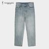 Herren Klassische Gerade Geschnittene Gewaschene Pendler Jeans