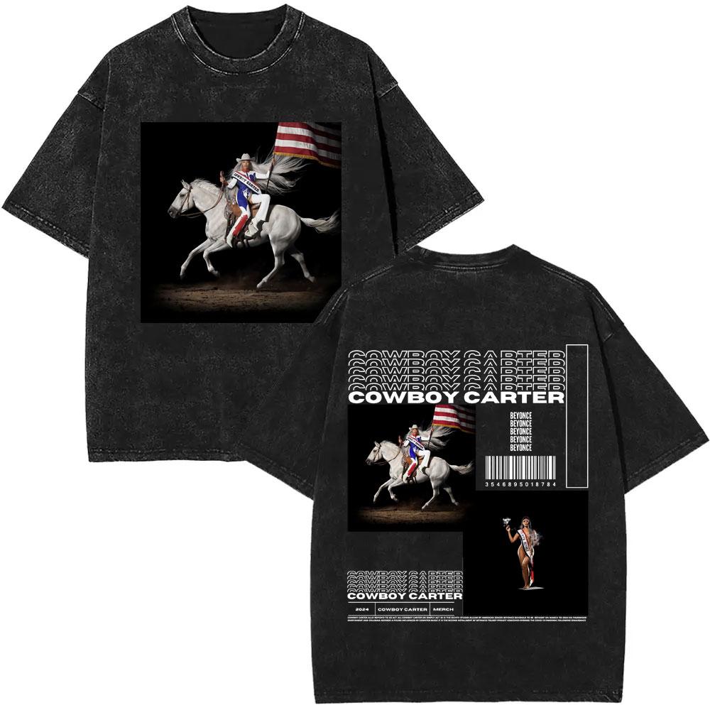 Retro Washed Beyonce Renaissance World Tour Tshirt Album Concert Music Tshirts Men Women Casual Cotton Vintage T Shirts