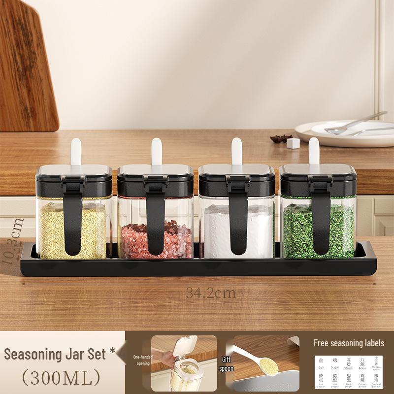 Kitchen Spice Jar Set - Seasoning and Salt Storage Containers