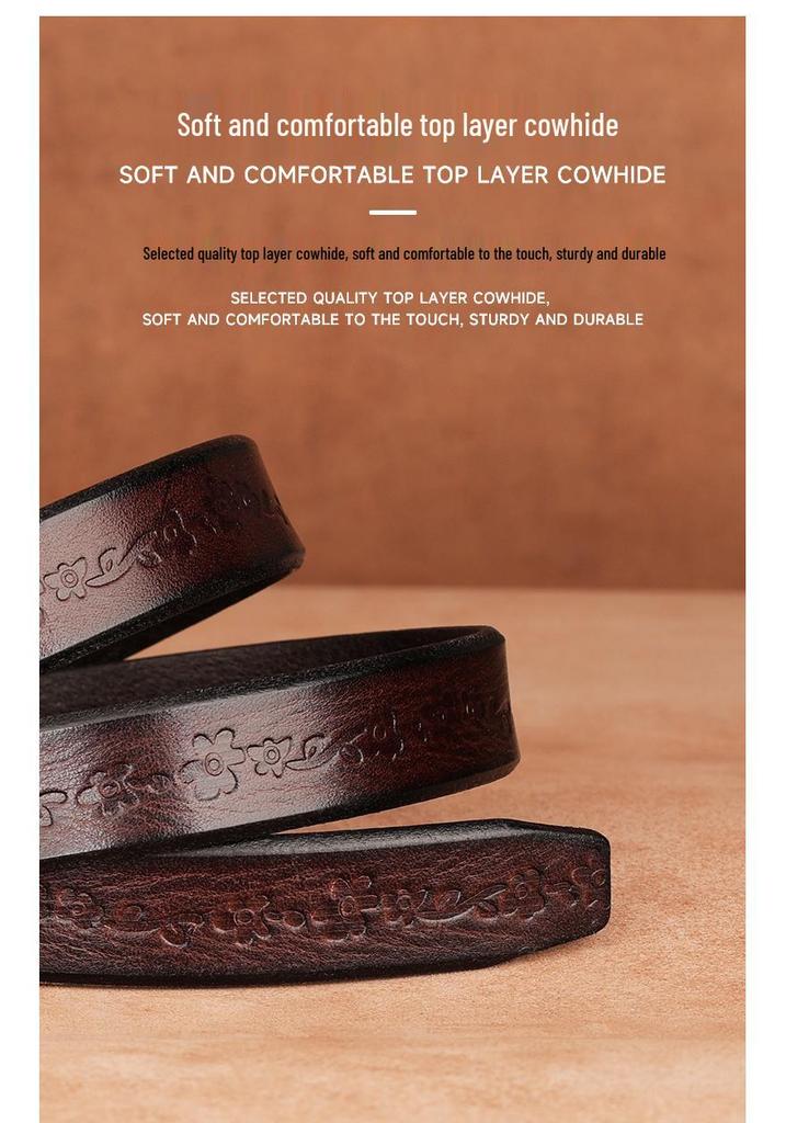 Women's Handmade Retro Leather Pin Buckle Belt - Trendy Cowhide Pant Accessory