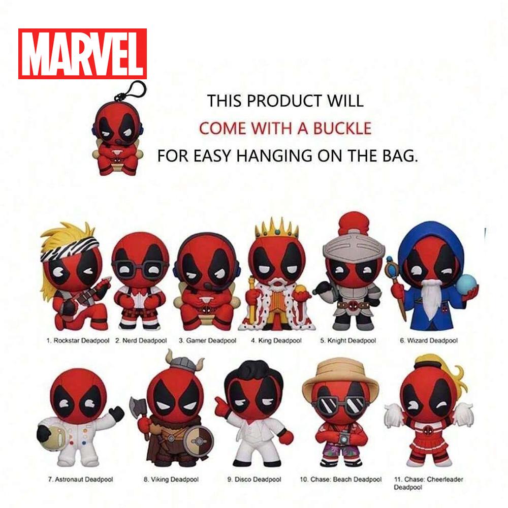 1PC Marvel Officially Licensed Deadpool 3D Figurine Blind Box Bag Clip Anime Figure High Quality Keychain Anime Collector Backpack Kering