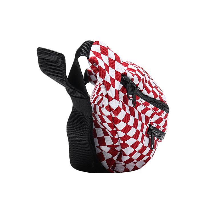Vans Classic Checkerboard Casual Canvas Waist Bag Unisex bags Red White VN0A2ZXXRLM