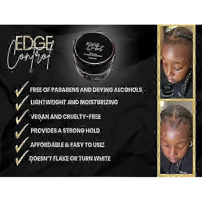Strong Hold Edge Control Gel with Castor Oil - Non-Greasy, Non-Flaking, No White Residue, Long-Lasting Hold