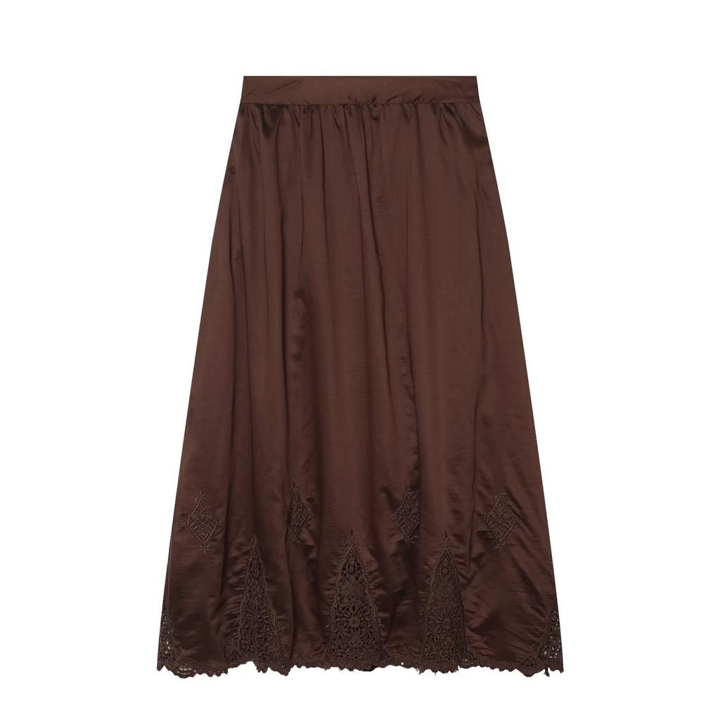 European and American French women's fashion, lace embroidered top skirt set 8741051