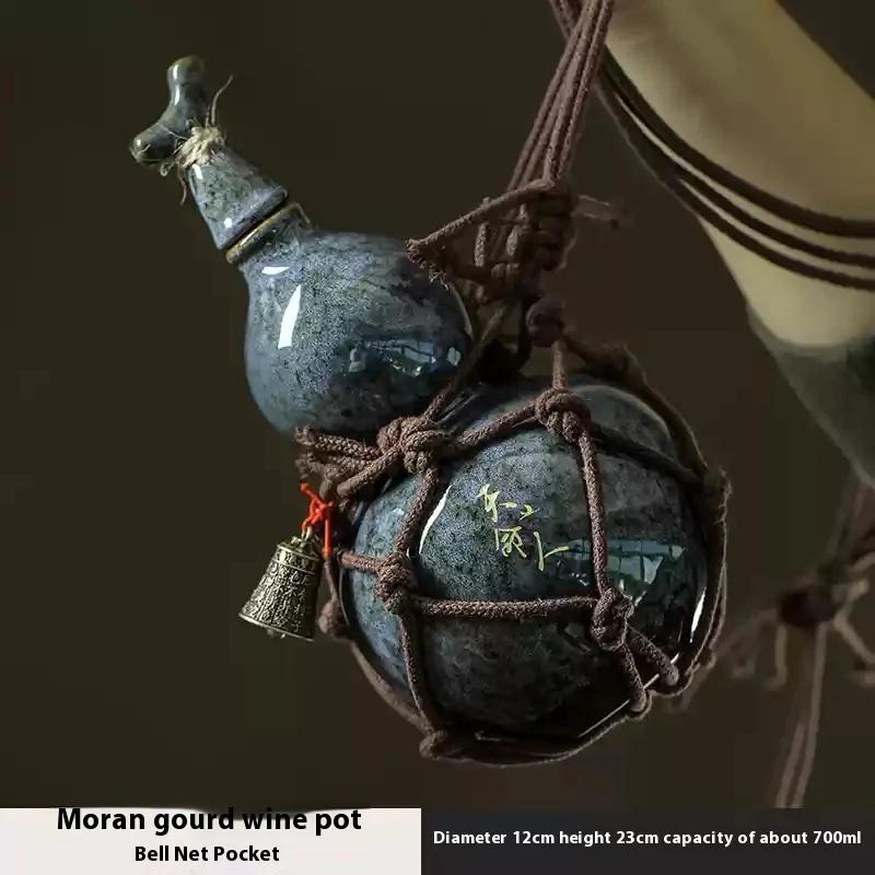 800ml Wukong Bottle Gourd Ceramic Cup Destiny Of Heaven Net Bag Wine Gourd Set Diagonally Across The Hot Water Kettle Ancient