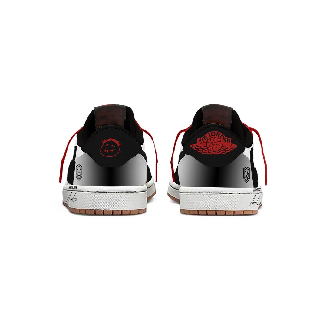 Travis Scott X Jordan Air Jordan 1 Fortune Black Logo 7.0 Low Slip Resistant Low Top Vintage Basketball Shoes Women's DZ4137-700(Team1897-)