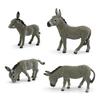 1Pcs Farm Animal Toys Lifelike Donkey Animal Figurines Plaything Figures Solid Grey Mule Models Static Pvc Decoration Crafts