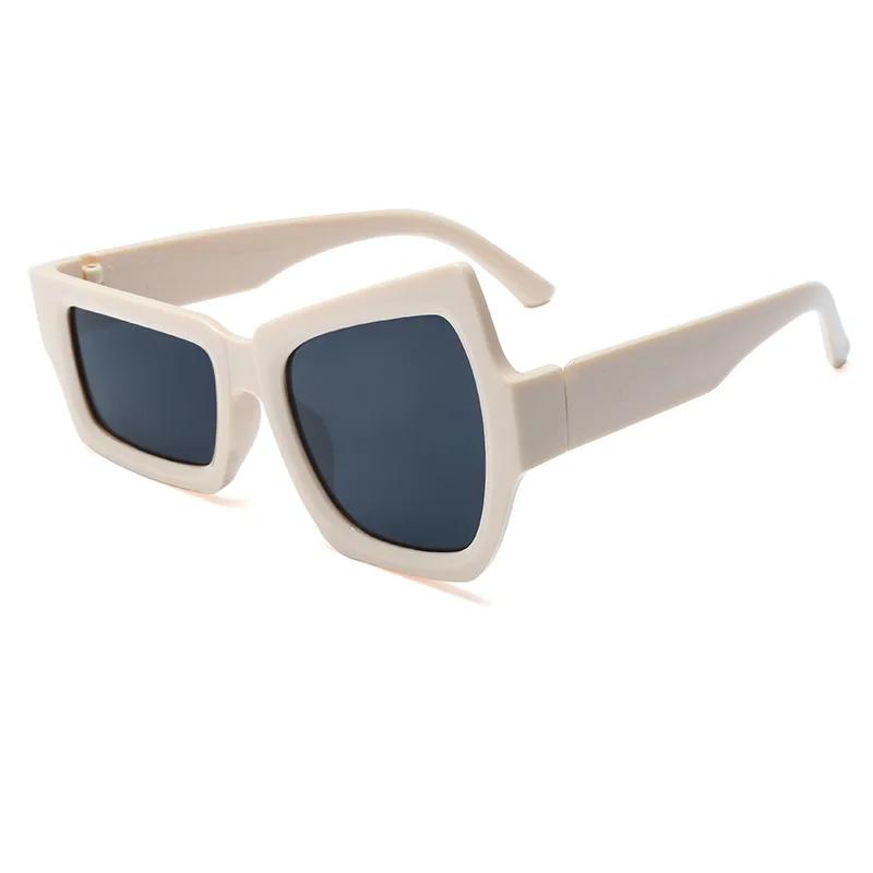

1Pcs Women Shades Female Eyewear Unisex Glasses Eyebrow Sunglasses Women Men Polygon Vintage Brand Designer Square Sun Glasses MULTI бежевий