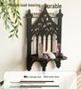Bohemian Gothic Black Wooden Wall-Mounted Shelf for Bedroom Decor