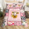 Home Bedding Set Cow Animal Print Duvet Cover Pillow Case, Boy Comforter Sets Bedroom Decoration, Birthday Gift Decoration