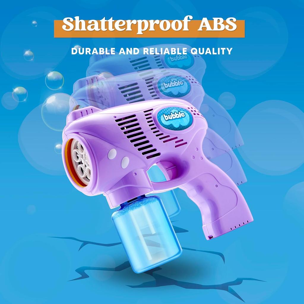 JOYFY 2 Seifenblasenpistolen mit 2 Flaschen Nachfülllösung Seifenblasenmaschine Pistole für Kinder Sommerparty Outdoor Aktivität Geburtstagsgeschenk