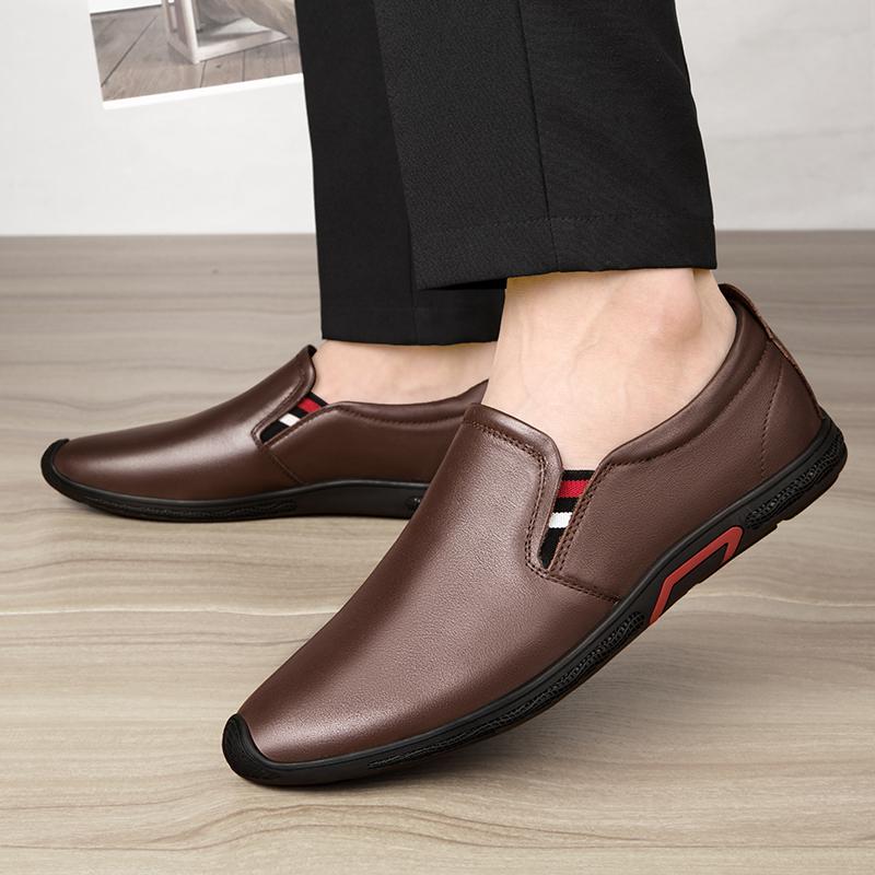 Stylish Male Wedding Shoes Genuine Leather Men Casual Shoes Comfortable Mens Loafers Moccasins Breathable Slip On Driving Shoes
