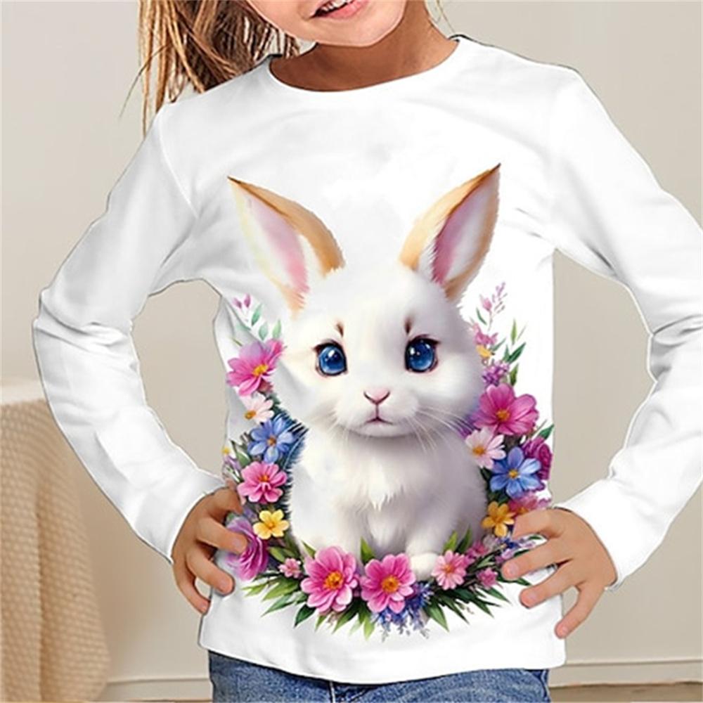 2024 Kids Clothes Cat Graphic T Shirts Fashion Baby T-Shirt Casual Kids Girl Tops Girls Clothes 2 to 8 Years Children's Clothing