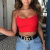 Sommer Kvinner Sexy Dame Vest Kort Topp Kvinner Ermeløs Vest Strand Dame Sportsvest Tight Party Grime Spaghetti Belte Club Klær