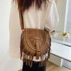 Suede Small Vintage Crossbody Bag With Tassel Details For Women Casual Outings