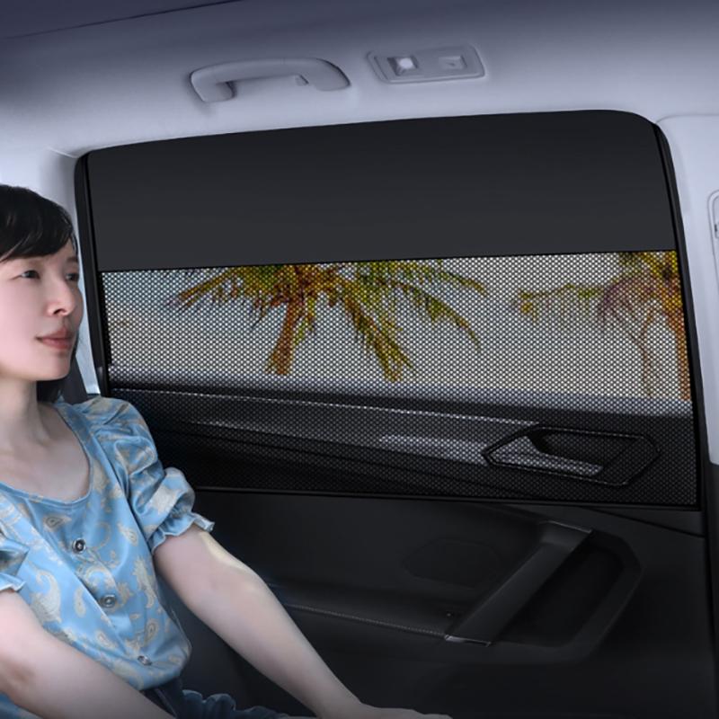4Pcs Magnetic Car Priavcy Curtains Light Blocking Car Net Sun Visor Summer Protective Window Shade For Car Camping Napping Sleep