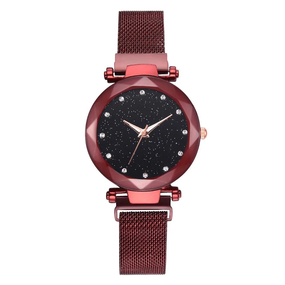 Luxus Sternenhimmel Uhren Damen Armband Strass Quarz Uhr Damen Dünn Stahl Magnetverschluss Armbanduhr Reloj Mujer