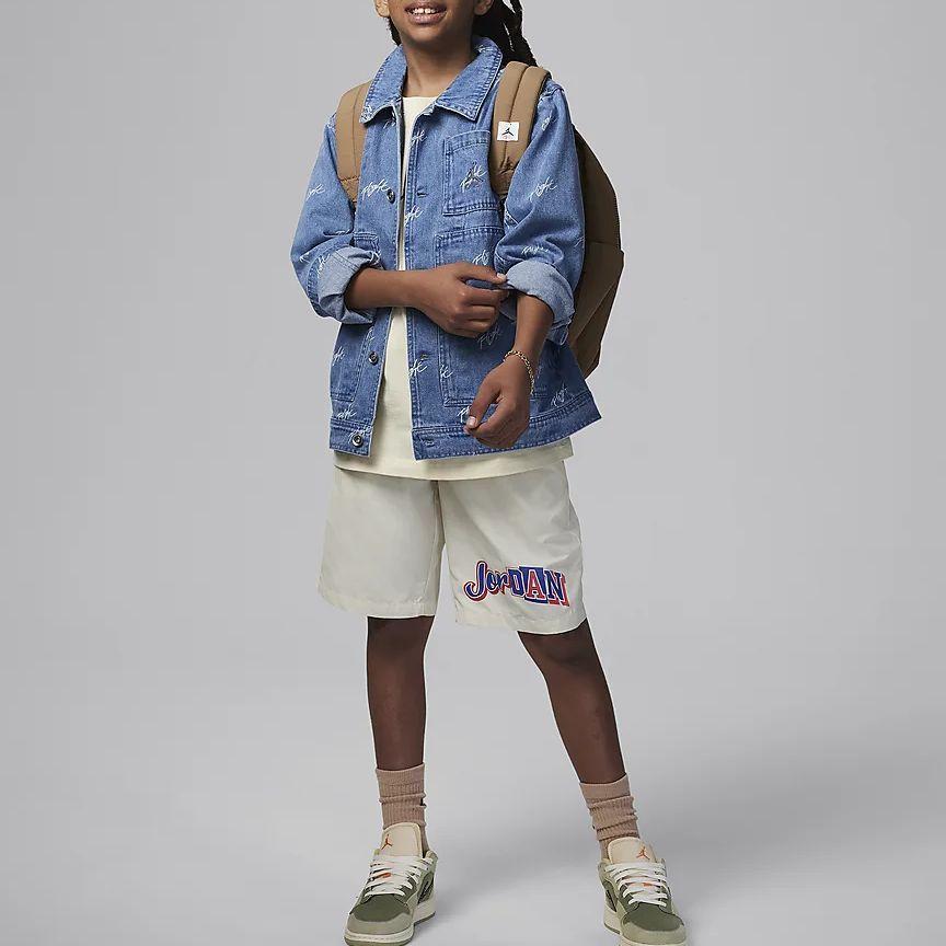 Jordan Flight Heritage Denim Jacket Blue Gray Kids' HF2621-436