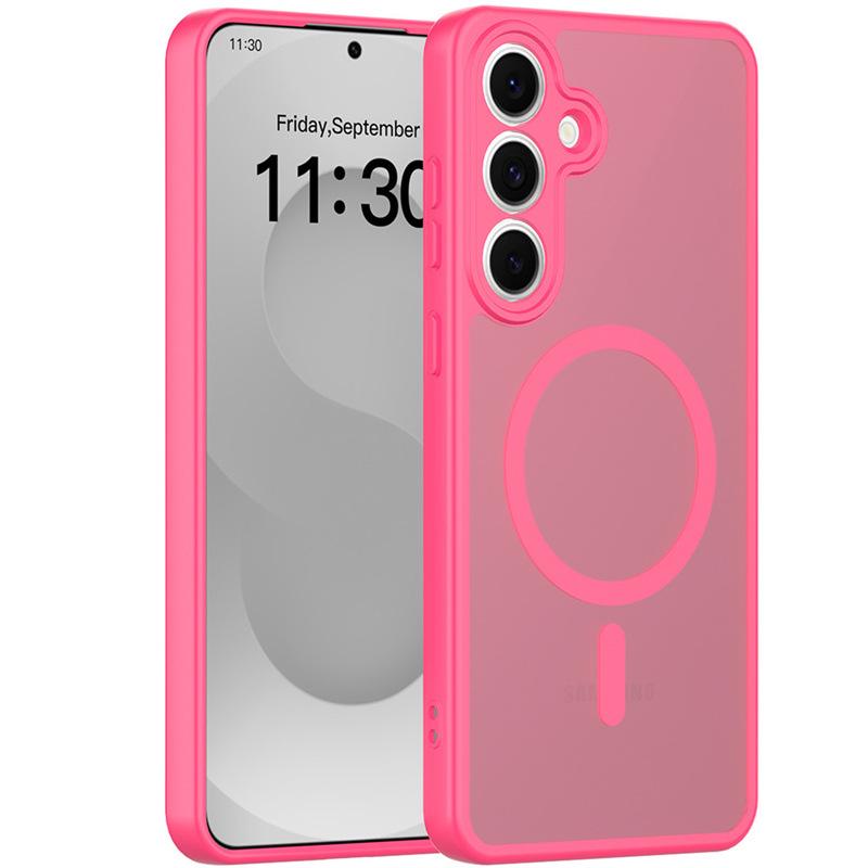 Magnetic Skin Feel Phone Case for Samsung S26 Ultra, S25 FE/S24, Frosted A17 Samsung S25 Plus розы красного