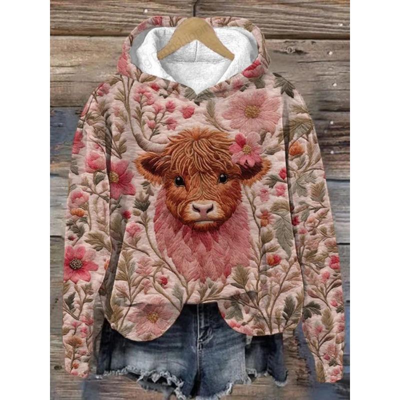 

New Autumn Winter Sweatshirts Animal Cow 3d Print Hoodie Men Women Fashion Oversized Hoodies Sweatshirt Ladies Coat Animal 4XL