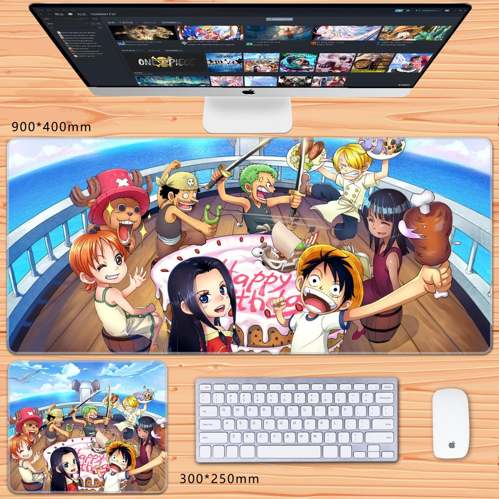 Cute Decorative Wallpaper One Piece Leather Mouse Pad Large Size Anime Boys Zoro Office Non-Slip and Dirt-Resistant Keyboard Mat