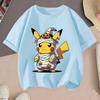 2026 Summer Pikachu 2D Cartoon Print Short Sleeve Tops Teen Casual Fashion Tees Hot Sale