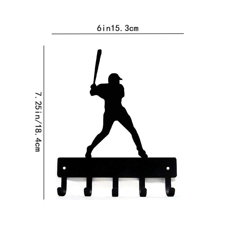 Baseball Batter Sport Key Hooks Holder Decorative Organizer for Keys and Accessories, Ideal Gift for Baseball Enthusiasts