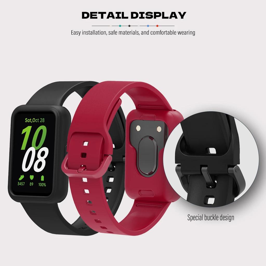Case+Band for Samsung Galaxy Fit 3 Protective Soft TPU Cover+Bracelet for Galaxy Fit 3 Bumper Sports Strap Watch Accessories