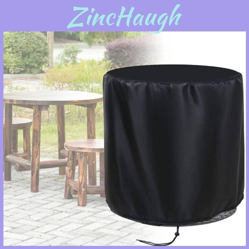 Stylish Black Round Table Cover With Silver Coating For Ultimate Outdoor Protection