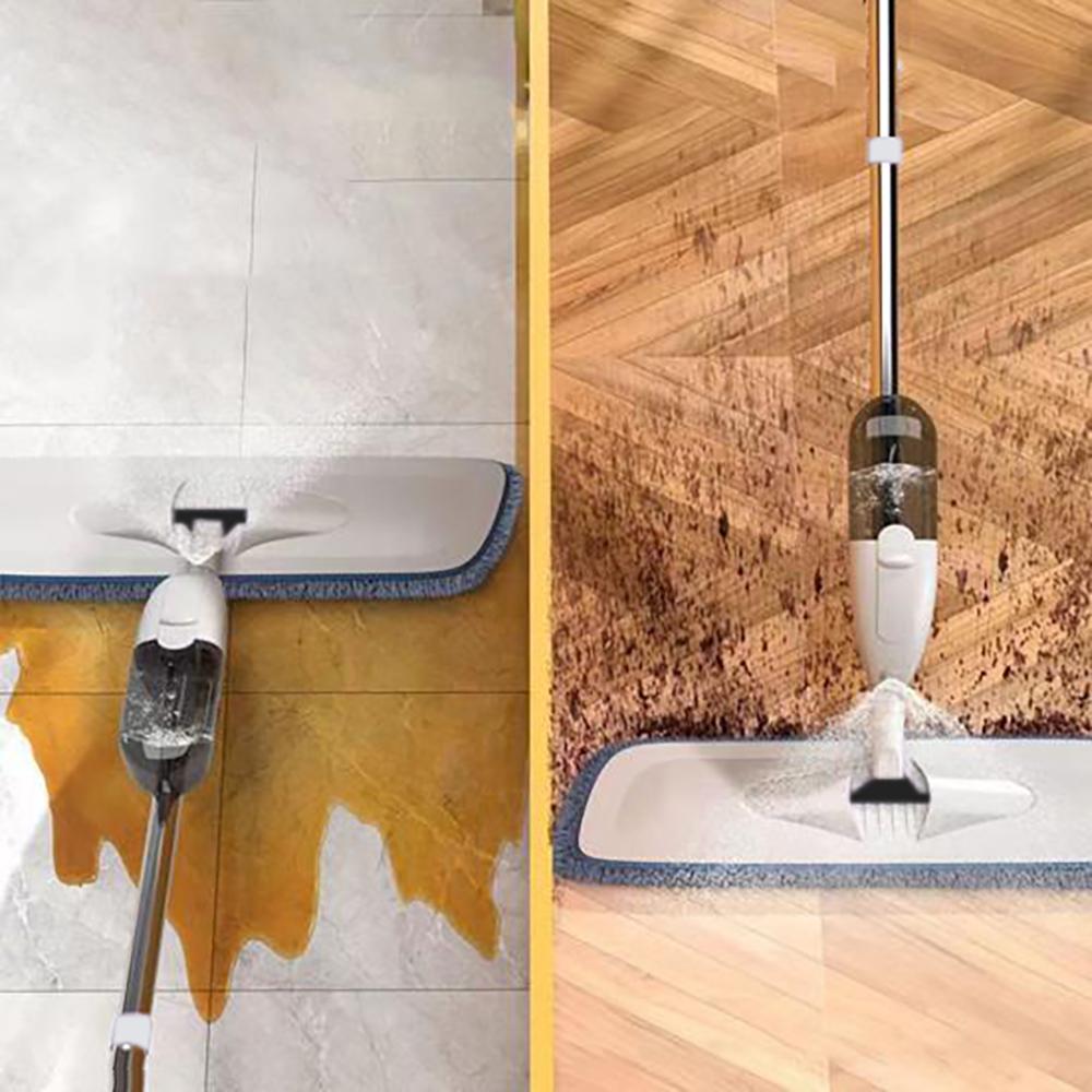 Ergonomic Household Spray Mop with Replaceable Microfiber Pad and 360° Rotation
